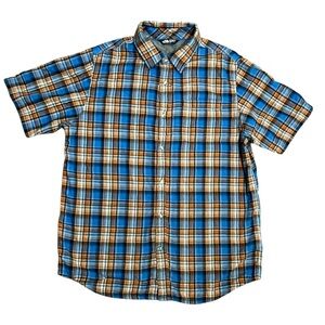 The North Face Men's Large Plaid Short Sleeve Button Down, 100% Cotton